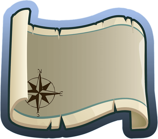 A vector graphic showing an old map