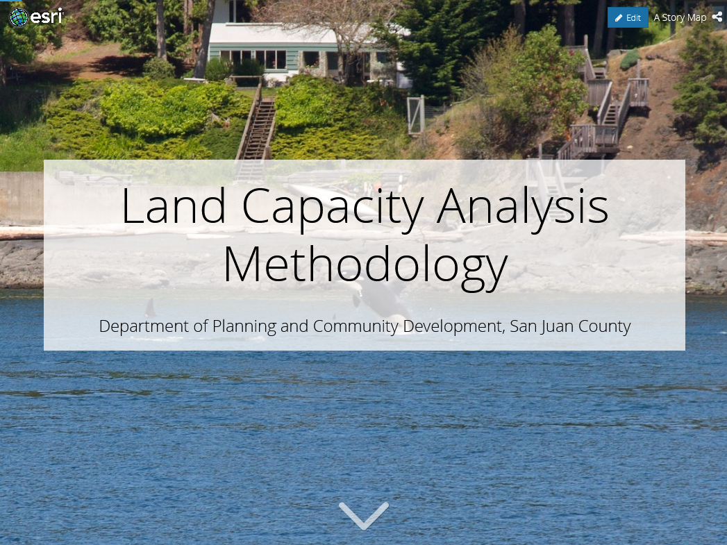 Screenshot of Land Capacity Analysis Story Map