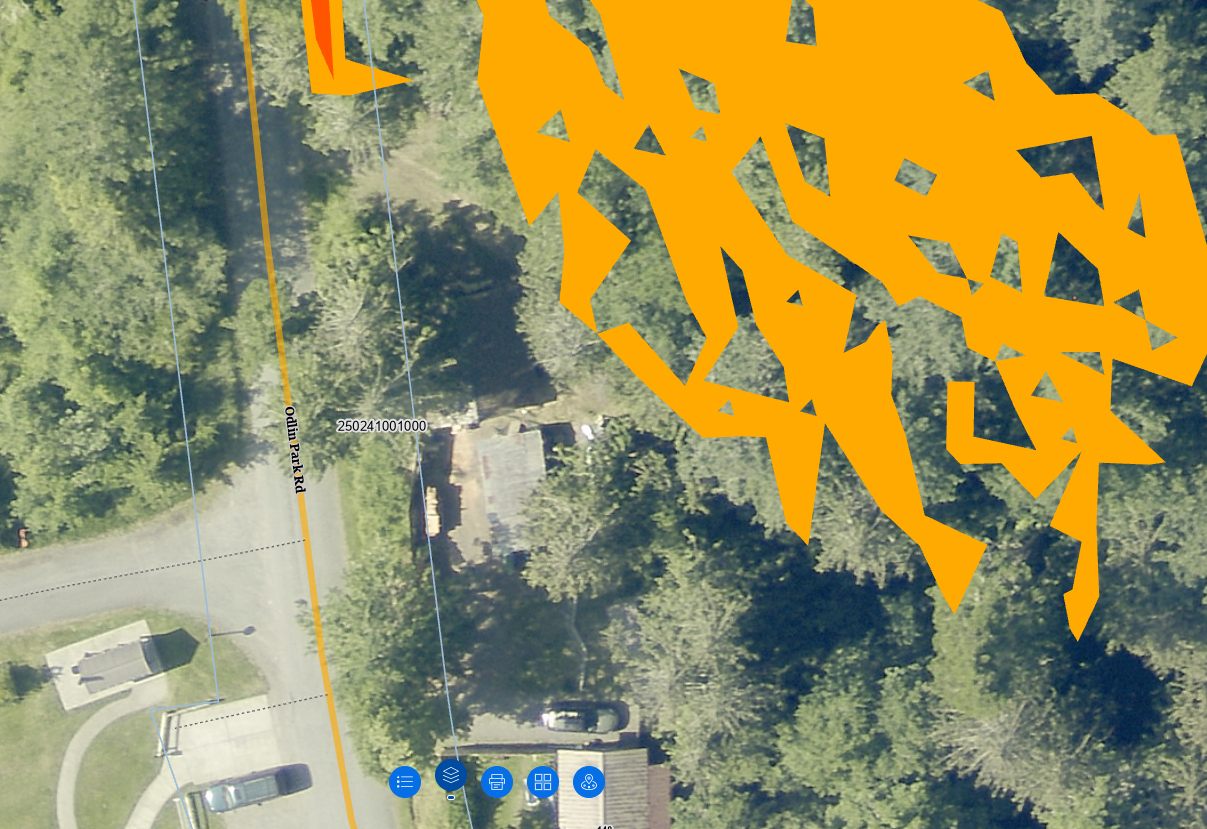 existing location against slopes