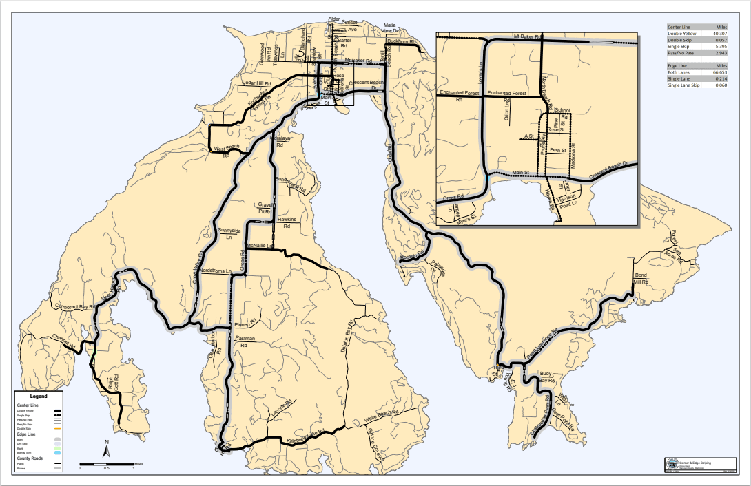 Orcas Island Road Striping