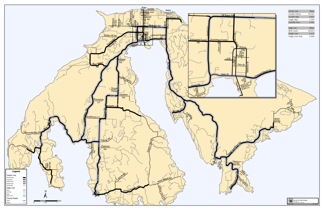 Orcas Island Road Striping
