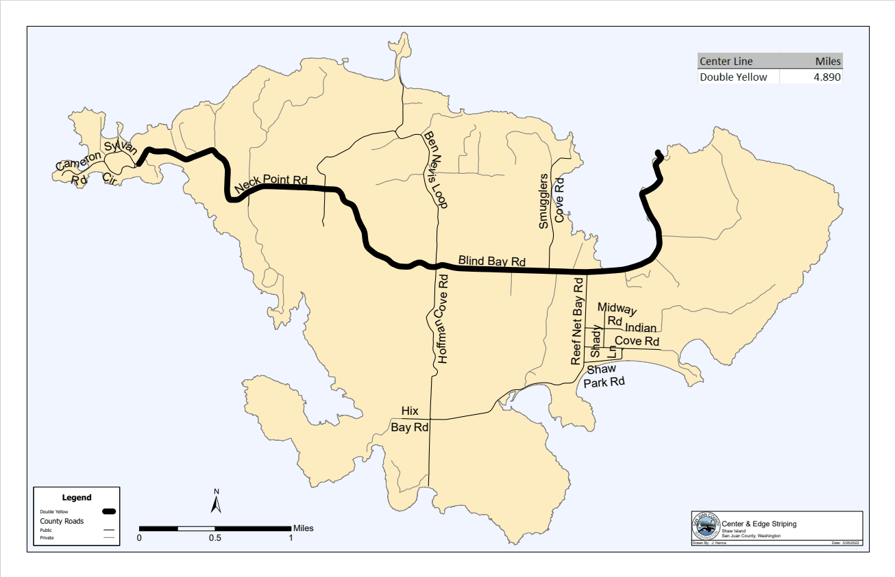 Shaw Island Road Striping